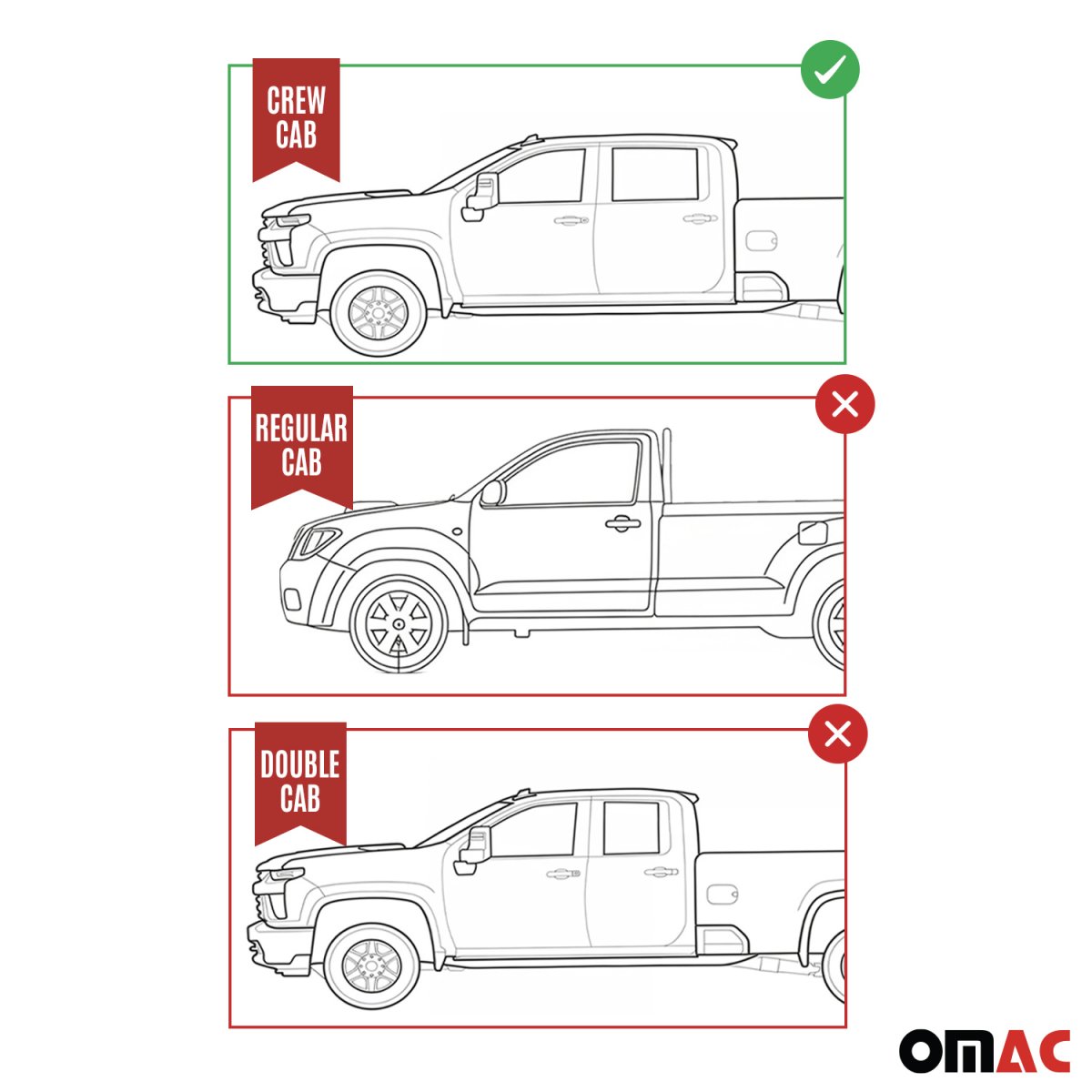 Ford F-150 Crew Cab Floor Mats - Omac - 3D Texan Premium TPE - Black - '14-'20